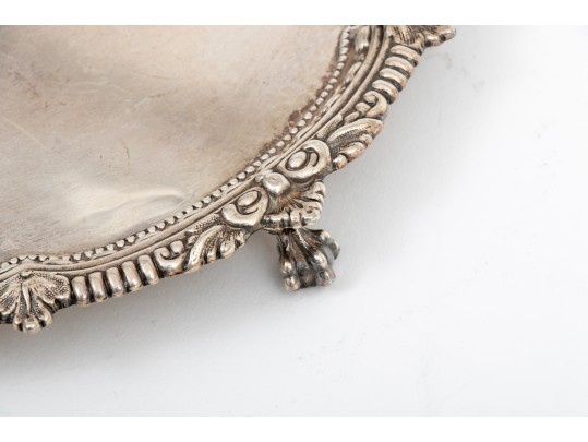 Sterling Silver Footed Waiter Tray, Monogrammed 