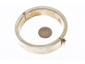 Sterling Silver Wide Contemporary Hinged Bangle Bracelet