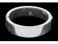 Sterling Silver Wide Contemporary Hinged Bangle Bracelet