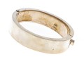 Sterling Silver Wide Contemporary Hinged Bangle Bracelet