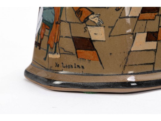 Seven Piece Collection Of Antique Deldareware Buffalo Pottery 