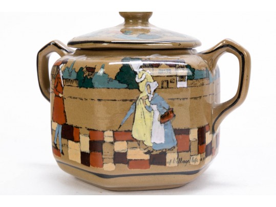 Seven Piece Collection Of Antique Deldareware Buffalo Pottery 