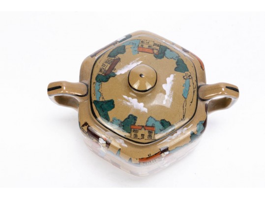 Seven Piece Collection Of Antique Deldareware Buffalo Pottery 