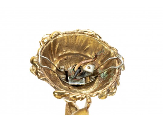 Ornamental Four Light Brass Chandelier 