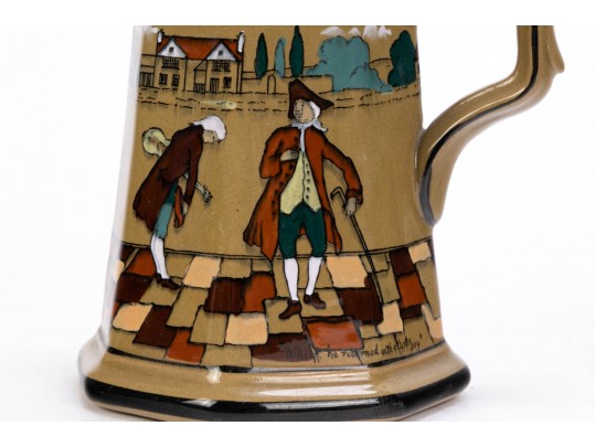 Seven Piece Collection Of Antique Deldareware Buffalo Pottery 