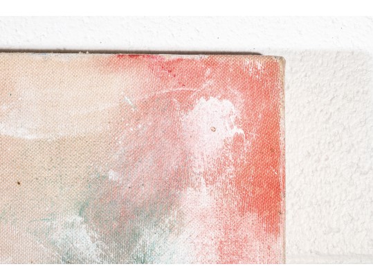 Bright Stefan Georg (Dallas) Large Abstract Painting On Canvas