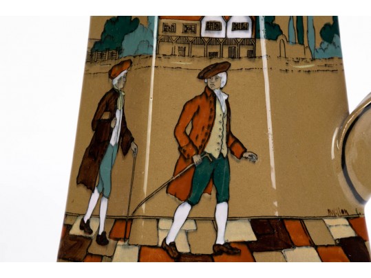 Seven Piece Collection Of Antique Deldareware Buffalo Pottery 