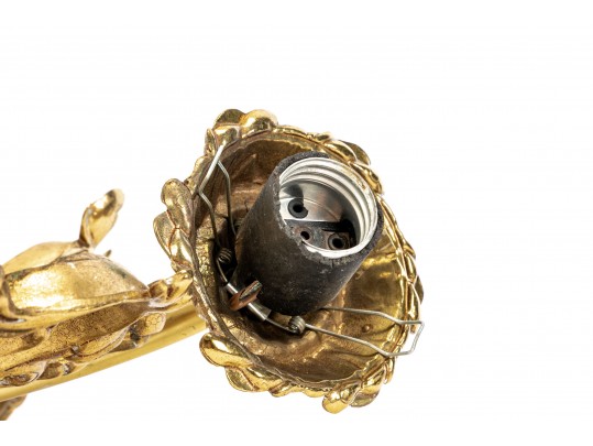 Ornamental Four Light Brass Chandelier 