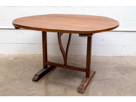 Country French Fruitwood 19th Century Tilt Top Wine Tasting Table