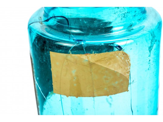 Four Antique French Blue Glass Apothecary Jars 