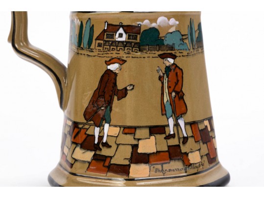 Seven Piece Collection Of Antique Deldareware Buffalo Pottery 