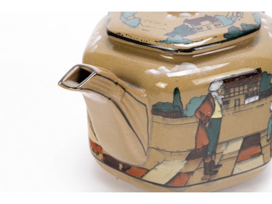 Seven Piece Collection Of Antique Deldareware Buffalo Pottery 