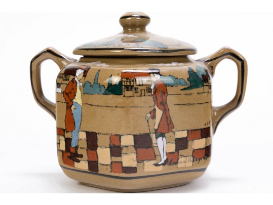 Seven Piece Collection Of Antique Deldareware Buffalo Pottery 