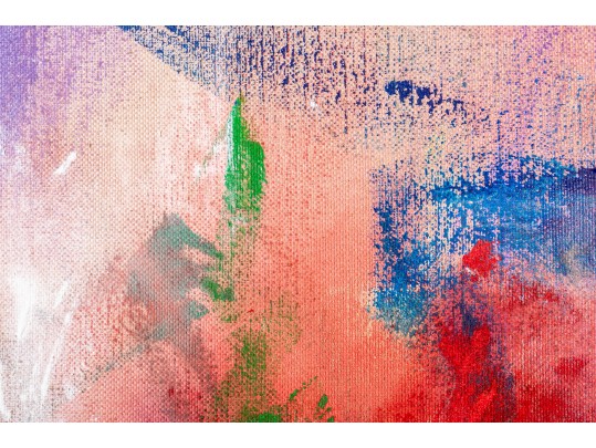 Bright Stefan Georg (Dallas) Large Abstract Painting On Canvas