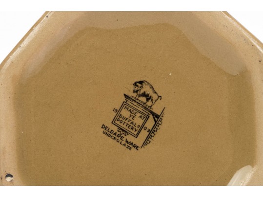 Seven Piece Collection Of Antique Deldareware Buffalo Pottery 