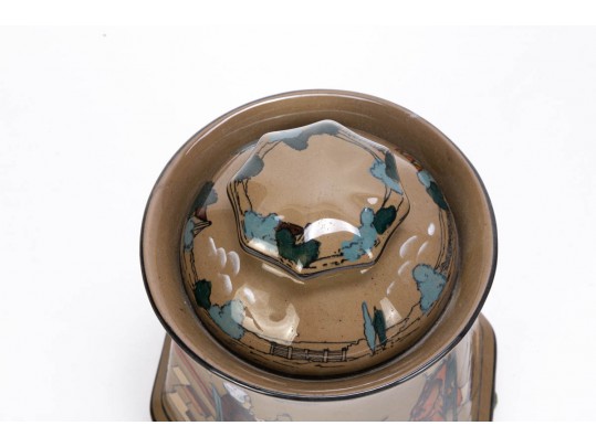 Seven Piece Collection Of Antique Deldareware Buffalo Pottery 