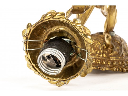 Ornamental Four Light Brass Chandelier 