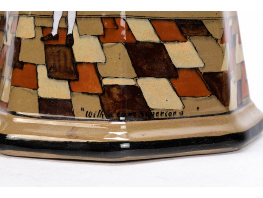 Seven Piece Collection Of Antique Deldareware Buffalo Pottery 