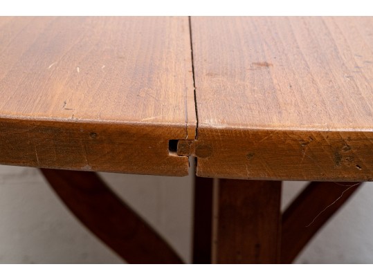 Country French Fruitwood 19th Century Tilt Top Wine Tasting Table
