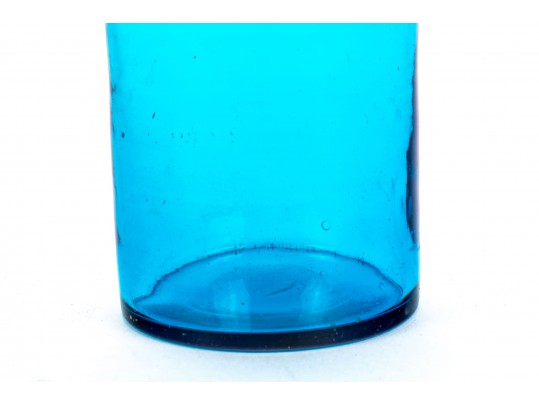 Four Antique French Blue Glass Apothecary Jars 