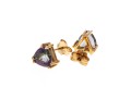 An Eye-Catching Pair Of 14K Gold And Mystic Topaz Stud Earrings