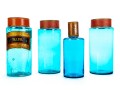 Four Antique French Blue Glass Apothecary Jars 
