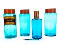 Four Antique French Blue Glass Apothecary Jars 