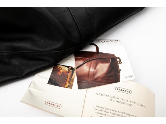 Coach 0502 Black Leather Duffle Bag