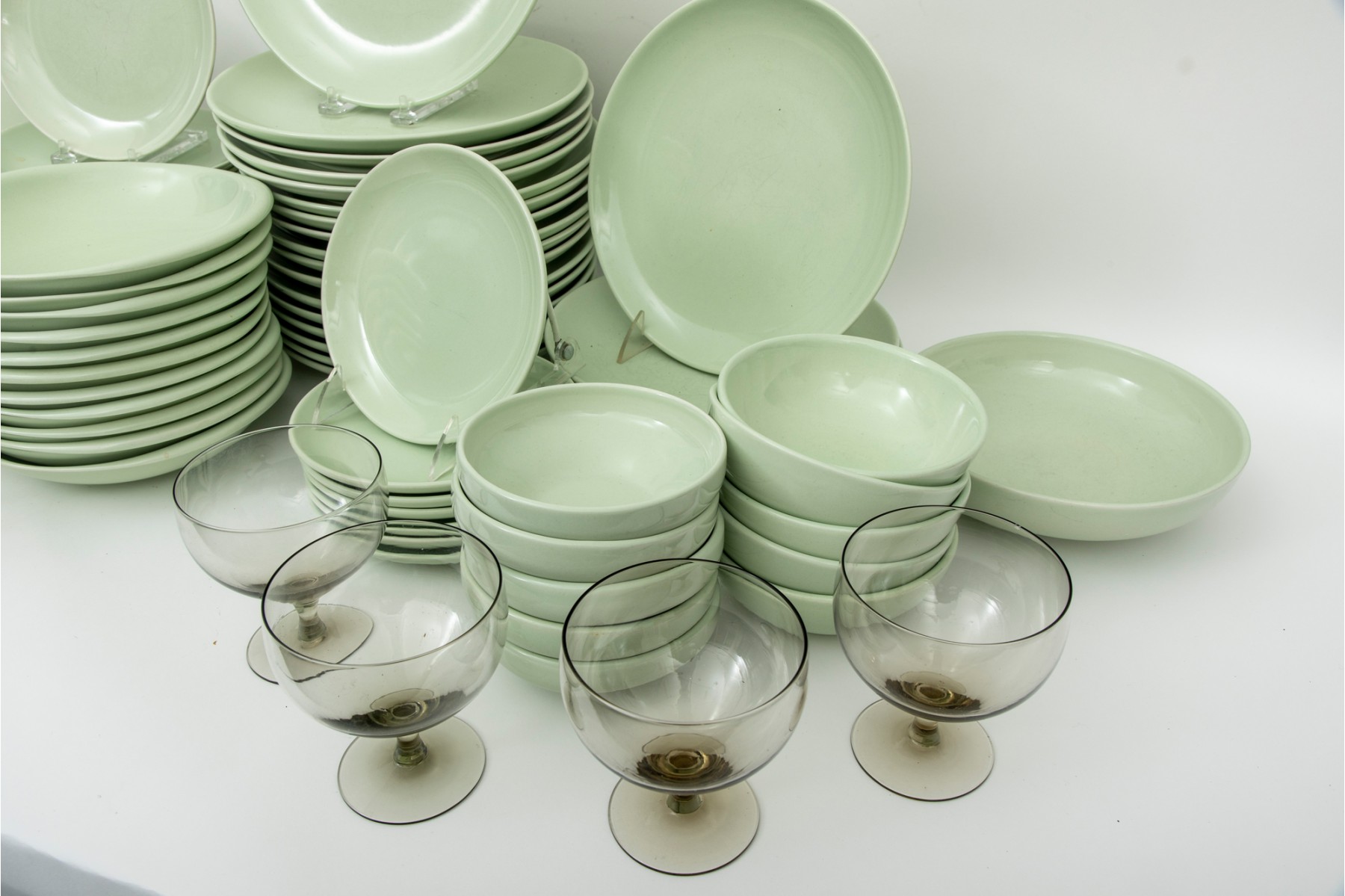 Enormous Collection Of Russel Wright Iroquois Casual China In Lettuce  Green, 165 Pieces #205877 | Black Rock Galleries