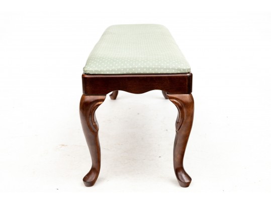 Vintage Bombay Company Upholstered Mahogany Bench 