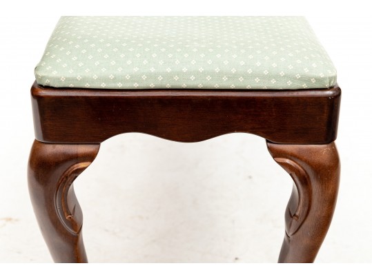 Vintage Bombay Company Upholstered Mahogany Bench 