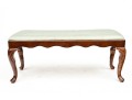 Vintage Bombay Company Upholstered Mahogany Bench 