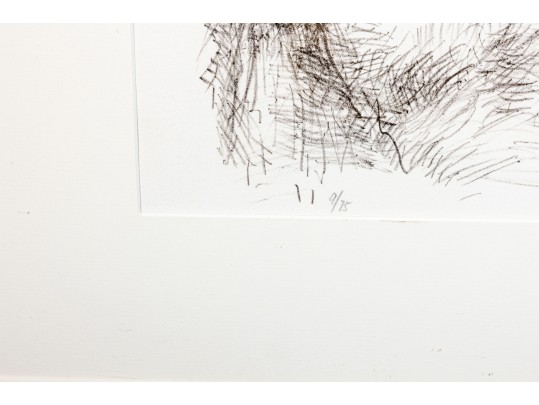 Limited Edition Lithographic Print On Paper, Mountainous Landscape, Hand Numbered