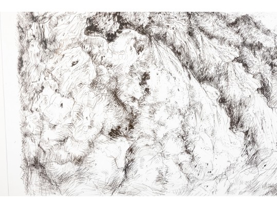 Limited Edition Lithographic Print On Paper, Mountainous Landscape, Hand Numbered