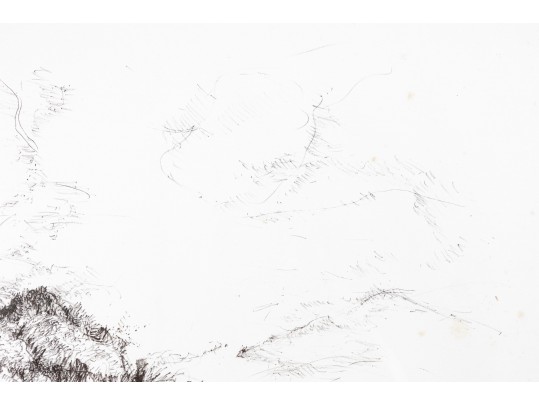 Limited Edition Lithographic Print On Paper, Mountainous Landscape, Hand Numbered