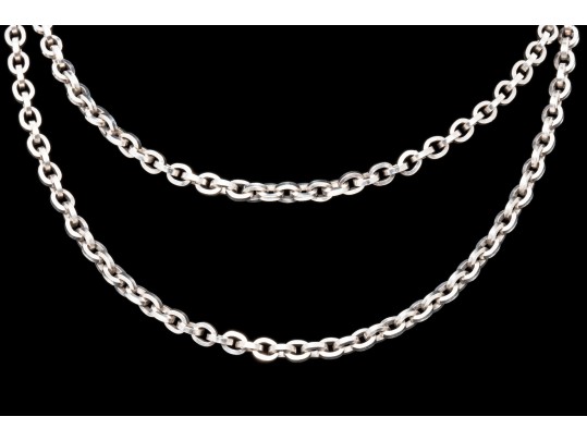 Sterling Silver Ultilitarian Matinee Length Cable Link Chain