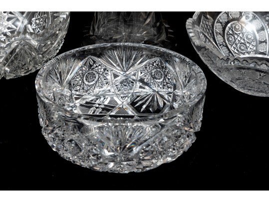 Lovely Collection Of Four Cut Glass Table Top Objects