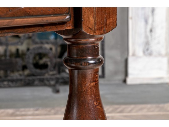 Planked Intentional Distressed Side Table, Possible Guy Chaddock