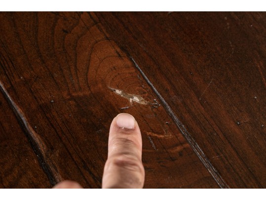 Planked Intentional Distressed Side Table, Possible Guy Chaddock