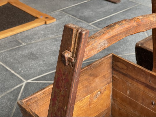 Two Compatible Antique Wood Buckets