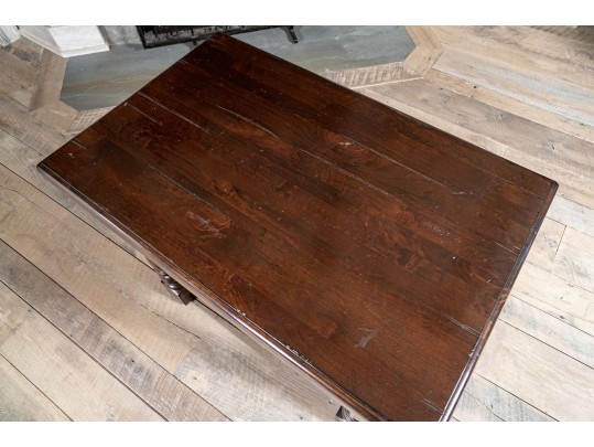 Planked Intentional Distressed Side Table, Possible Guy Chaddock