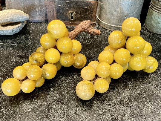 Two Large Vintage Composition Grapes Clusters 