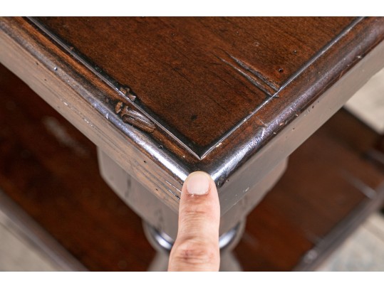 Planked Intentional Distressed Side Table, Possible Guy Chaddock