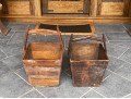 Two Compatible Antique Wood Buckets
