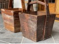 Two Compatible Antique Wood Buckets