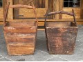 Two Compatible Antique Wood Buckets