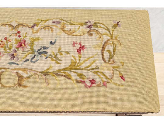 Needlepoint Covered Piano Bench