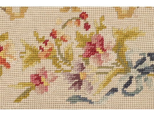 Needlepoint Covered Piano Bench