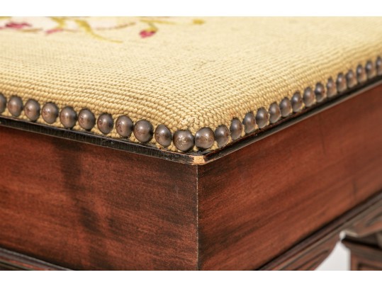 Needlepoint Covered Piano Bench