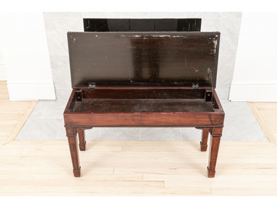 Needlepoint Covered Piano Bench